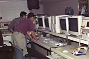 Operators handling a simulated event