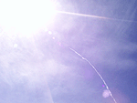 IMAGE's contrail as the Sun begins to obscure